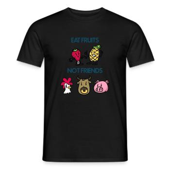 Eat Fruits Not Friends Eat Fruit Not Friend - Men's T-Shirt - black - Front - AI Model Male 178 light (178cm)