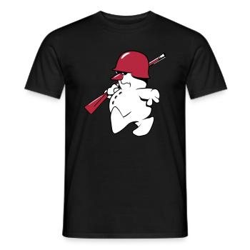 Snowman soldier rifle shotgun - Men's T-Shirt - black - Front - AI Model Male 178 light (178cm)