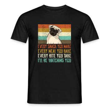 Every snack you make pug - Men's T-Shirt - black - Front - AI Model Male 178 light (178cm)