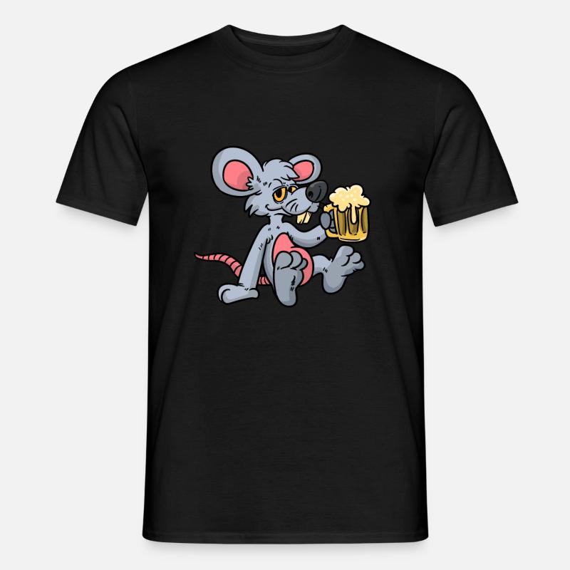 Bier Ratte - Männer T-Shirt - Schwarz