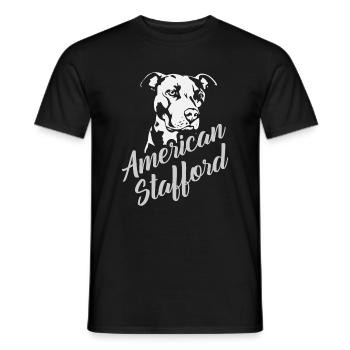 Stafford américain - T-shirt homme - noir - Devant - AI Model Male 178 light (178cm)