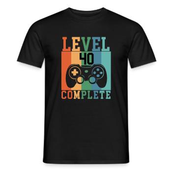 Jeu complet anniversaire niveau 40 - T-shirt homme - noir - Devant - AI Model Male 178 light (178cm)