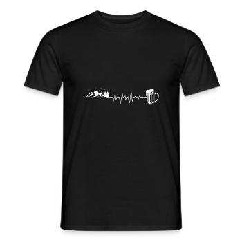 Mountains Hiking Beer Love Walking Nature - Men's T-Shirt - black - Front - AI Model Male 178 light (178cm)