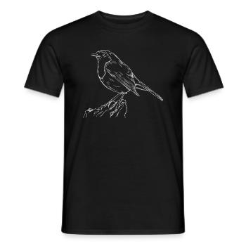 Le Rouge-Gorge Oiseaux chanteurs Protection de la nature - T-shirt homme - noir - Devant - AI Model Male 178 light (178cm)