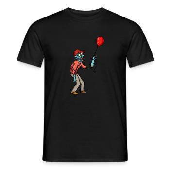 Zombie balloon sarcasm halloween balloon - Men's T-Shirt - black - Front - AI Model Male 178 light (178cm)