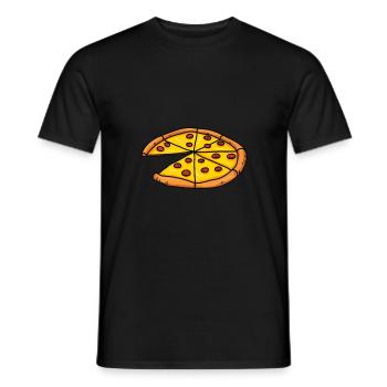 Pizza Cartoon Fastfood italien - T-shirt homme - noir - Devant - AI Model Male 178 light (178cm)