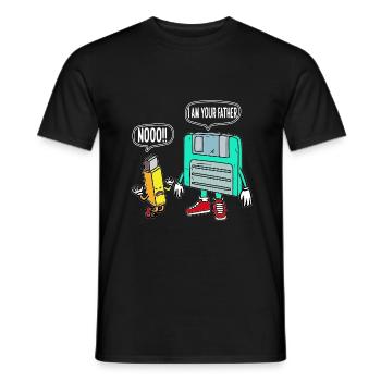 Retro It Nerd Je suis YOur Père Stockage de chemise - T-shirt homme - noir - Devant - AI Model Male 178 light (178cm)