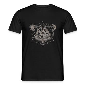 Esoteric Moon Sun Eye Spiritual - Men's T-Shirt - black - Front - AI Model Male 178 light (178cm)