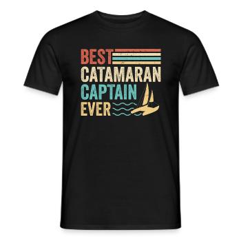 Catamaran Sailing Sailor Best Catamaran Captain - Men's T-Shirt - black - Front - AI Model Male 178 light (178cm)