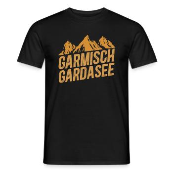Crossing the Alps Garmisch Lake Garda - Men's T-Shirt - black - Front - AI Model Male 178 light (178cm)