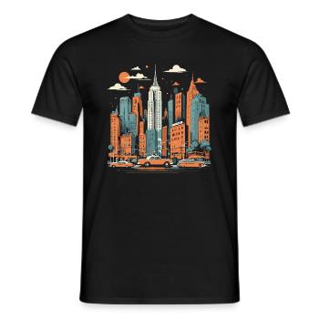 Rétro à New York - T-shirt homme - noir - Devant - AI Model Male 178 light (178cm)