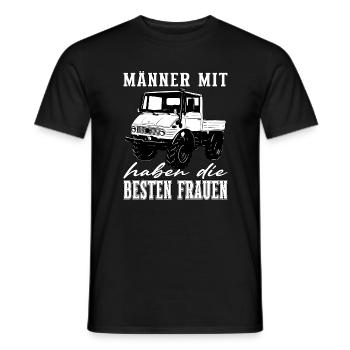 Männer mit Unimog - Offroad - Universal Motorgerät - Männer T-Shirt - Schwarz - Vorne - AI Model Male 178 light (178cm)
