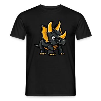 Dinosaur triceratops Comic - Men's T-Shirt - black - Front - AI Model Male 178 light (178cm)