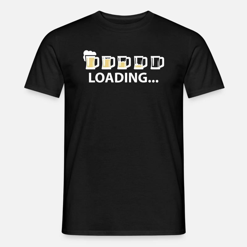 Drunk Loading Beer - Männer T-Shirt - Schwarz