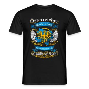 Niederösterreicher durch die Gnade Gottes - Männer T-Shirt - Schwarz - Vorne - AI Model Male 178 light (178cm)