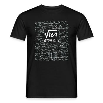 Racine carrée de 169 - Geek Design, 13e anniversaire - T-shirt homme - noir - Devant - AI Model Male 178 light (178cm)