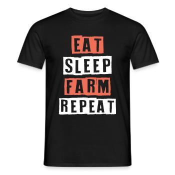 manger le sommeil ferme répéter - T-shirt homme - noir - Devant - AI Model Male 178 light (178cm)