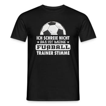 Fußball Trainer Stimme lustiger Spruch Geschenk - Männer T-Shirt - Schwarz - Vorne - AI Model Male 178 light (178cm)