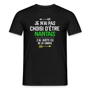 Nantes - Nantais - Ville - Foot - Cadeau - Chance - T-shirt homme - noir - Devant - AI Model Male 178 light (178cm)