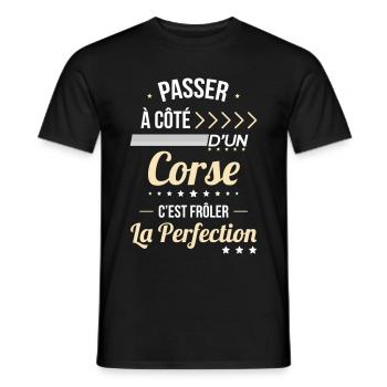 Corse - Frôler la perfection - T-shirt homme - noir - Devant - AI Model Male 178 light (178cm)