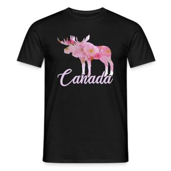 Flowers Canada Moose - Men's T-Shirt - black - Front - AI Model Male 178 light (178cm)