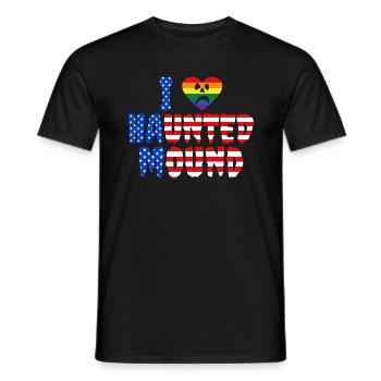 Ich liebe Spukhügel, Herzstolzgeist, USA-Flagge - Männer T-Shirt - Schwarz - Vorne - AI Model Male 178 light (178cm)