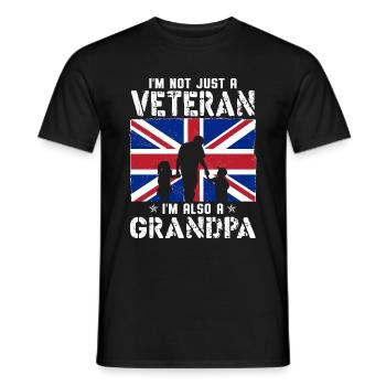 I'm Not Just A Veteran I m Also A Grandpa - Men's T-Shirt - black - Front - AI Model Male 178 light (178cm)