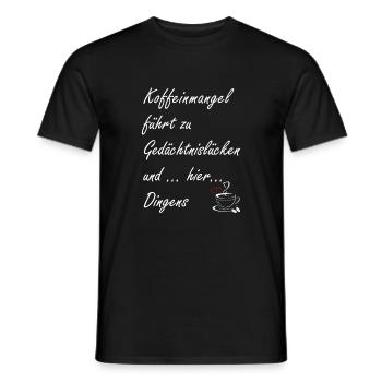 Koffeinmangel führt zu Gedächtnislücken - Männer T-Shirt - Schwarz - Vorne - AI Model Male 178 light (178cm)