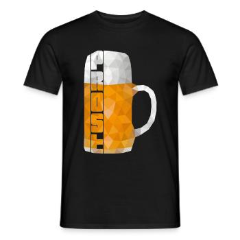 Low Polygon -Bier Prost- - Männer T-Shirt - Schwarz - Vorne - AI Model Male 178 light (178cm)