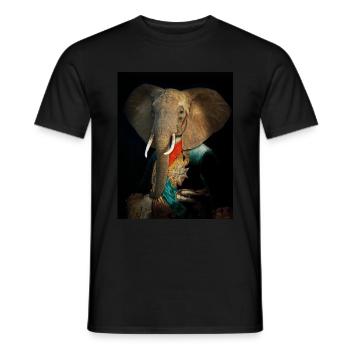 The King elephant - T-shirt homme - noir - Devant - AI Model Male 178 light (178cm)