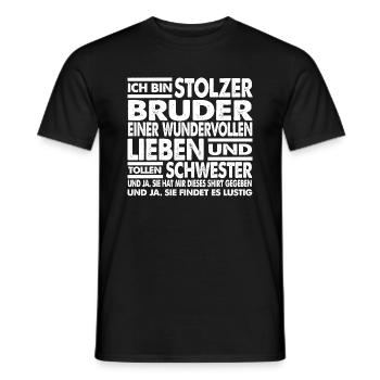 I am Proud Brother Saying Sister Gift - Men's T-Shirt - black - Front - AI Model Male 178 light (178cm)