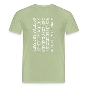 Funny saying Provocative Naughty - Men's T-Shirt - sage - Front - AI Model Male 178 light (178cm)