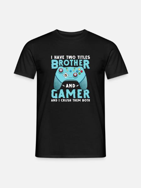 Gaming Citat Jeg har to titler bror - Mænd T-shirt - sort