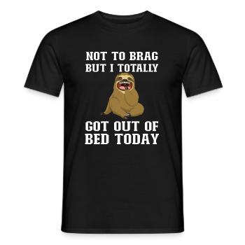 Sloth Quote Not To Brag But I - Men's T-Shirt - black - Front - AI Model Male 178 light (178cm)