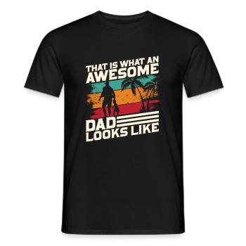 Fathers Day Quote That What Awesome Dad Looks Like - Men's T-Shirt - black - Front - AI Model Male 178 light (178cm)