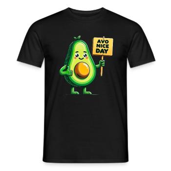 Fröhliche Avocado mit positiver Botschaft Zeichen - Männer T-Shirt - Schwarz - Vorne - AI Model Male 178 light (178cm)