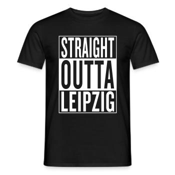 straight outta Leipzig - Männer T-Shirt - Schwarz - Vorne - AI Model Male 178 light (178cm)