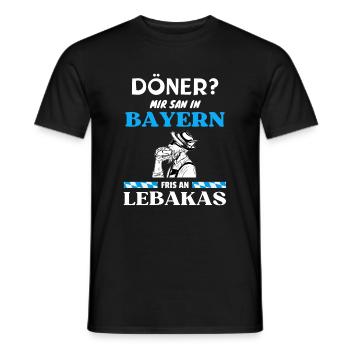 Lebakas Leberkäs Leberkäse T-Shirt - Männer T-Shirt - Schwarz - Vorne - AI Model Male 178 light (178cm)