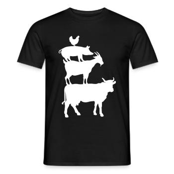 Kuh Ziege Schwein Huhn Landwirt Tier Land - Männer T-Shirt - Schwarz - Vorne - AI Model Male 178 light (178cm)