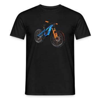 Design de VTT cool dans le style polygonal - T-shirt homme - noir - Devant - AI Model Male 178 light (178cm)