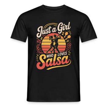 Just a girl who loves salsa - Men's T-Shirt - black - Front - AI Model Male 178 light (178cm)