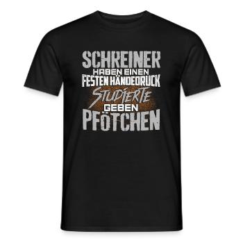 SCHREINER - fest - Männer T-Shirt - Schwarz - Vorne - AI Model Male 178 light (178cm)
