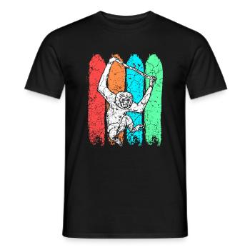 Affe Gibbon - Männer T-Shirt - Schwarz - Vorne - AI Model Male 178 light (178cm)