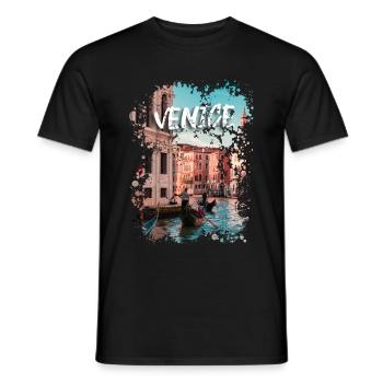 Venice - Men's T-Shirt - black - Front - AI Model Male 178 light (178cm)