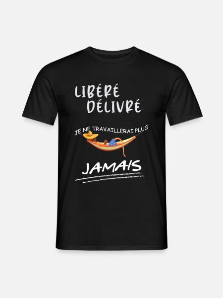 Homme retraite libéré délivré - T-shirt homme - noir