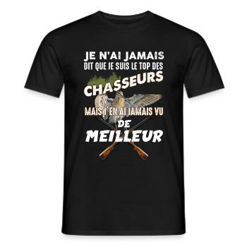 Chasseur de bécasse le meilleur - T-shirt homme - noir - Devant - AI Model Male 178 light (178cm)