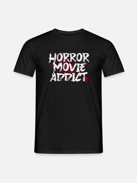 Horrorfilmsüchtiger - Horrorfilm Fan - Männer T-Shirt - Schwarz