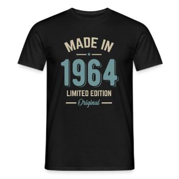 made in 1964 anniversary 58 years gift humor - Men's T-Shirt - black - Front - AI Model Male 178 light (178cm)