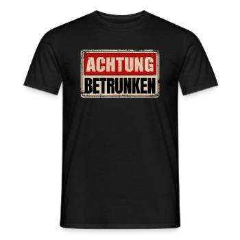 ACHTUNG BETRUNKEN - Männer T-Shirt - Schwarz - Vorne - AI Model Male 178 light (178cm)