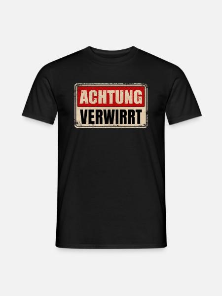 ACHTUNG VERWIRRT - Männer T-Shirt - Schwarz